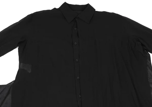 Yohji Yamamoto FEMME Cotton Back Open Asymmetrical Long Sleeve Shirt K-167903_003
