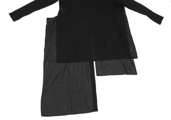 Yohji Yamamoto FEMME Cotton Back Open Asymmetrical Long Sleeve Shirt K-167903_008