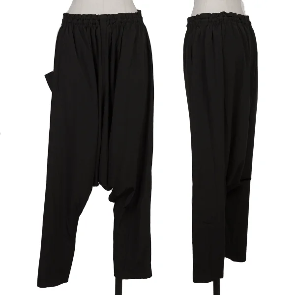 REGULATION yohji yamamoto Gathere Waist Dropped Crotch Pants Black 3 K-167906_001