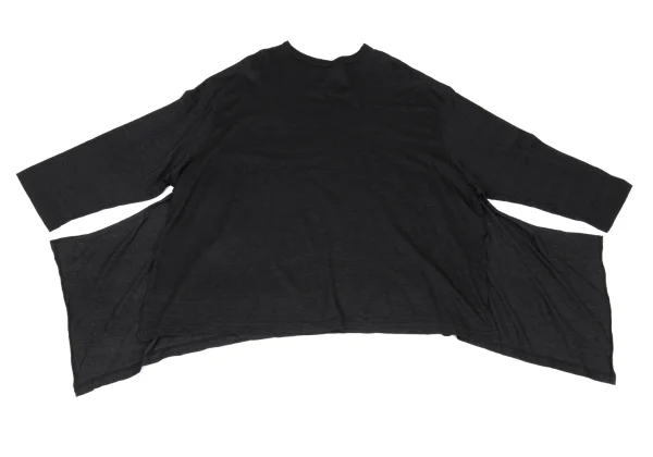 Yohji Yamamoto Super Blue Cotton Back Printed Side Slit Design T-shirt K-167907_002