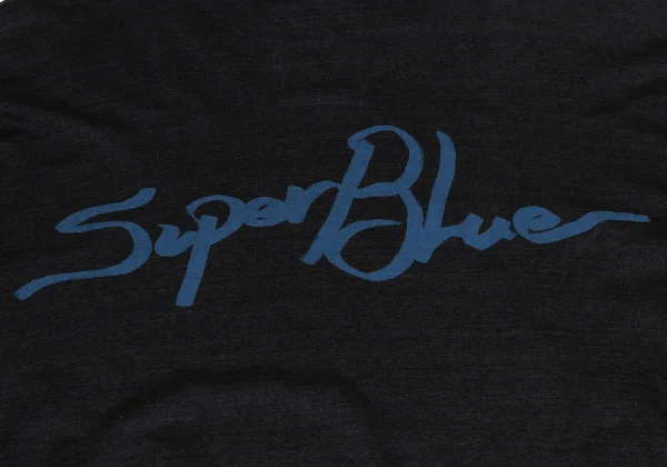 Yohji Yamamoto Super Blue Cotton Back Printed Side Slit Design T-shirt K-167907_010