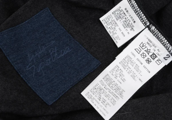 Yohji Yamamoto Super Blue Cotton Back Printed Side Slit Design T-shirt K-167907_012