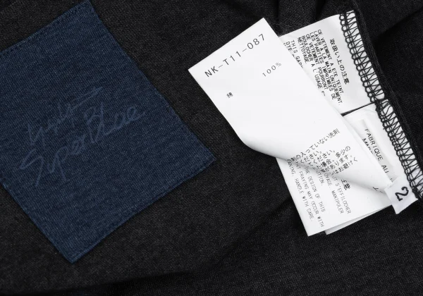 Yohji Yamamoto Super Blue Cotton Back Printed Side Slit Design T-shirt K-167907_013