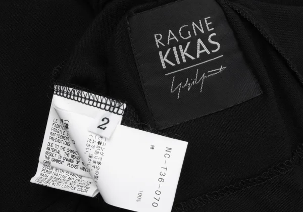 RAGNE KIKAS Yohji Yamamoto Cotton Pleated Design Long T-shirt K-167908_015