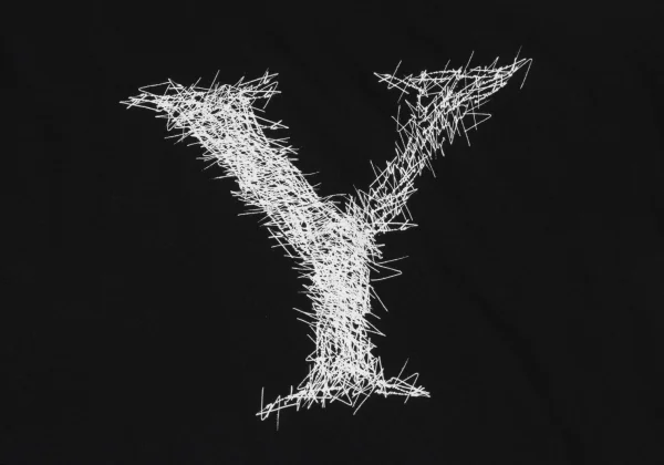 Yohji Yamamoto NOIR BLACK and BLACK Cotton Front Logo Print T-shirt K-167910_004