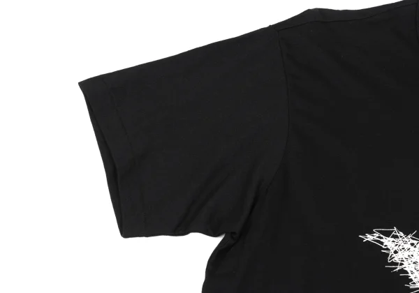 Yohji Yamamoto NOIR BLACK and BLACK Cotton Front Logo Print T-shirt K-167910_005