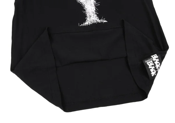 Yohji Yamamoto NOIR BLACK and BLACK Cotton Front Logo Print T-shirt K-167910_007
