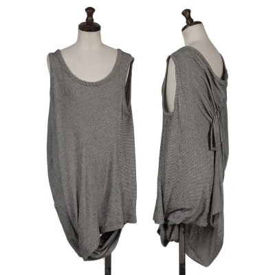 Yohji Yamamoto NOIR Cotton Puppy Tooth Back Gathered Tank Top