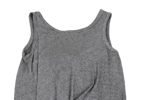 Yohji Yamamoto NOIR Cotton Puppy Tooth Back Gathered Tank Top K-167911_003