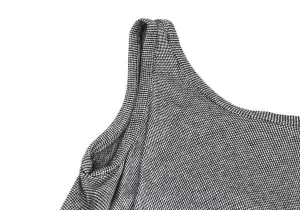 Yohji Yamamoto NOIR Cotton Puppy Tooth Back Gathered Tank Top K-167911_005