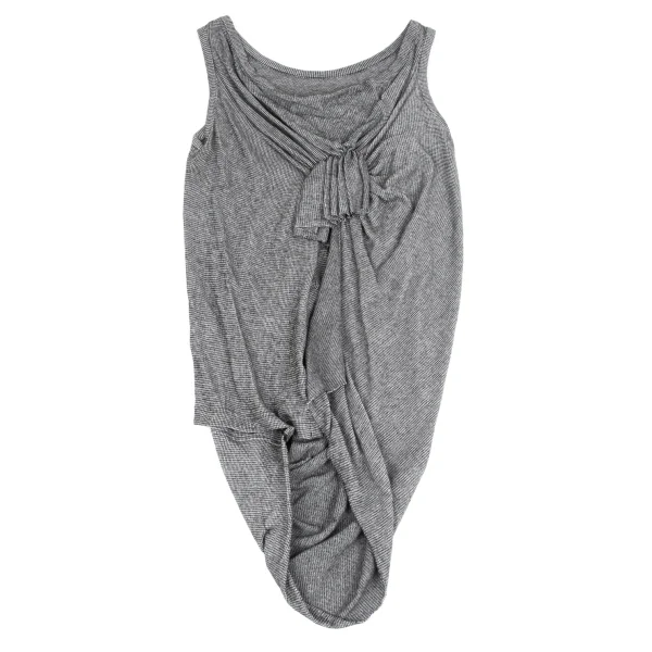Yohji Yamamoto NOIR Cotton Puppy Tooth Back Gathered Tank Top K-167911_008