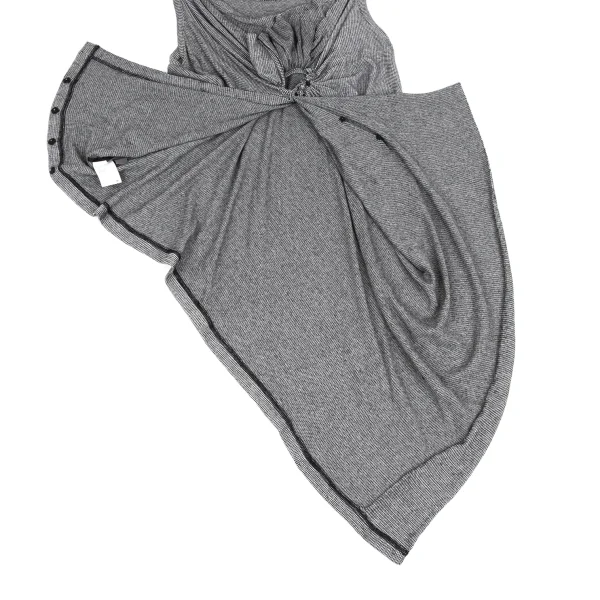 Yohji Yamamoto NOIR Cotton Puppy Tooth Back Gathered Tank Top K-167911_014