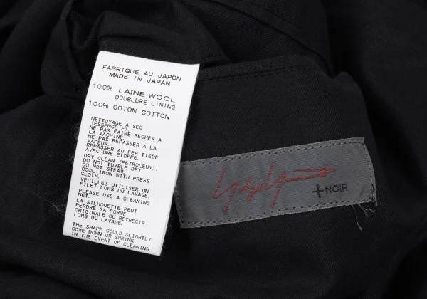 Yohji Yamamoto NOIR Wool Gabardine Drawing Print Stand Collar Poncho Coat K-167914_016