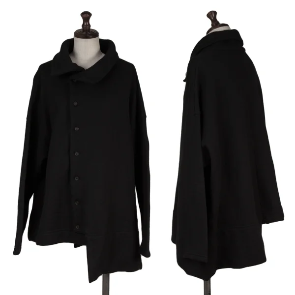 ヨウジヤマモト ノアールYohji Yamamoto NOIR ウールアシンメトリージャケット 黒2