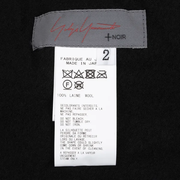 Yohji Yamamoto NOIR Wool side Button Wrap Design Long Top K-167916_016