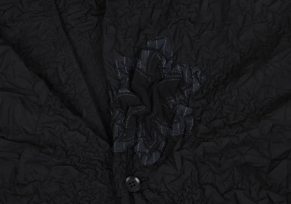 Yohji Yamamoto NOIR Poly Blend Wrinkled Patch Design Sleeveless Blouse K-167917_006