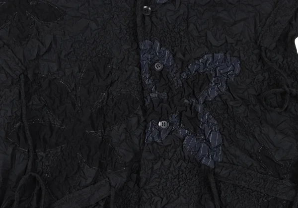 Yohji Yamamoto NOIR Poly Blend Wrinkled Patch Design Sleeveless Blouse K-167917_010