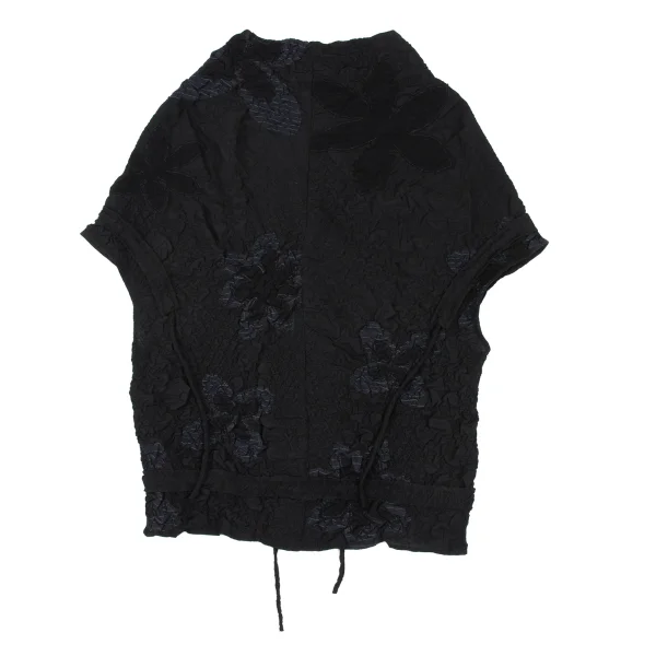 Yohji Yamamoto NOIR Poly Blend Wrinkled Patch Design Sleeveless Blouse K-167917_012