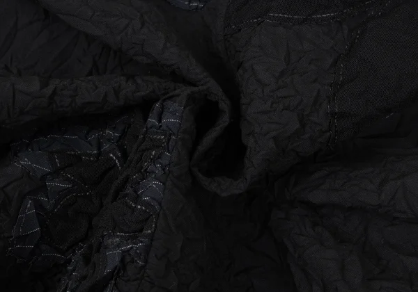 Yohji Yamamoto NOIR Poly Blend Wrinkled Patch Design Sleeveless Blouse K-167917_014