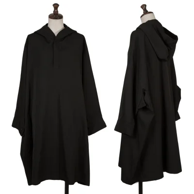 Yohji Yamamoto NOIR Wool Gabardine Hooded Tunic
