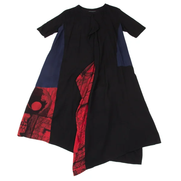 Yohji Yamamoto NOIR Pattern Switching Design Short Sleeve Dress K-167919_002
