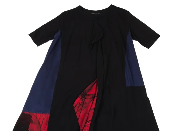 Yohji Yamamoto NOIR Pattern Switching Design Short Sleeve Dress K-167919_003