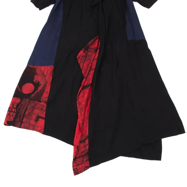 Yohji Yamamoto NOIR Pattern Switching Design Short Sleeve Dress K-167919_008