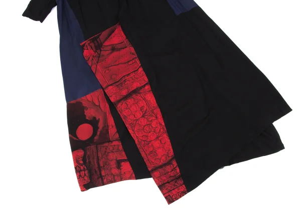 Yohji Yamamoto NOIR Pattern Switching Design Short Sleeve Dress K-167919_009