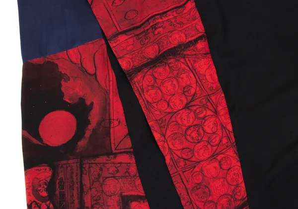 Yohji Yamamoto NOIR Pattern Switching Design Short Sleeve Dress K-167919_010