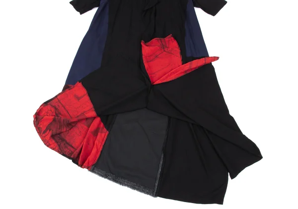 Yohji Yamamoto NOIR Pattern Switching Design Short Sleeve Dress K-167919_011