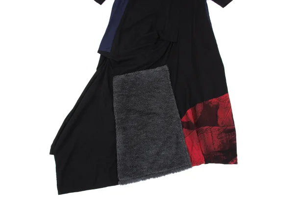 Yohji Yamamoto NOIR Pattern Switching Design Short Sleeve Dress K-167919_015