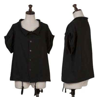 Yohji Yamamoto NOIR Cotton Drawstring Hem Short Sleeved Blouse