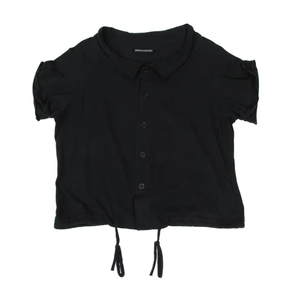 Yohji Yamamoto NOIR Cotton Drawstring Hem Short Sleeved Blouse K-167921_002