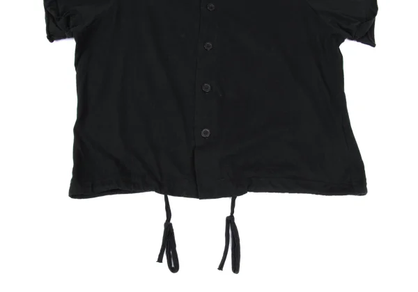 Yohji Yamamoto NOIR Cotton Drawstring Hem Short Sleeved Blouse K-167921_006