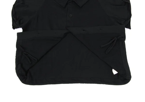 Yohji Yamamoto NOIR Cotton Drawstring Hem Short Sleeved Blouse K-167921_007