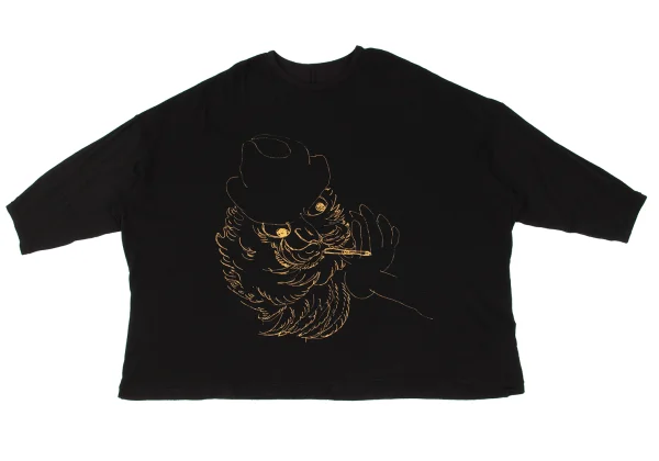 Yohji Yamamoto NOIR Wool Blend Front Drawing Print Top K-167922_002