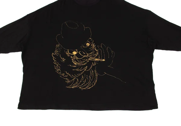 Yohji Yamamoto NOIR Wool Blend Front Drawing Print Top K-167922_006