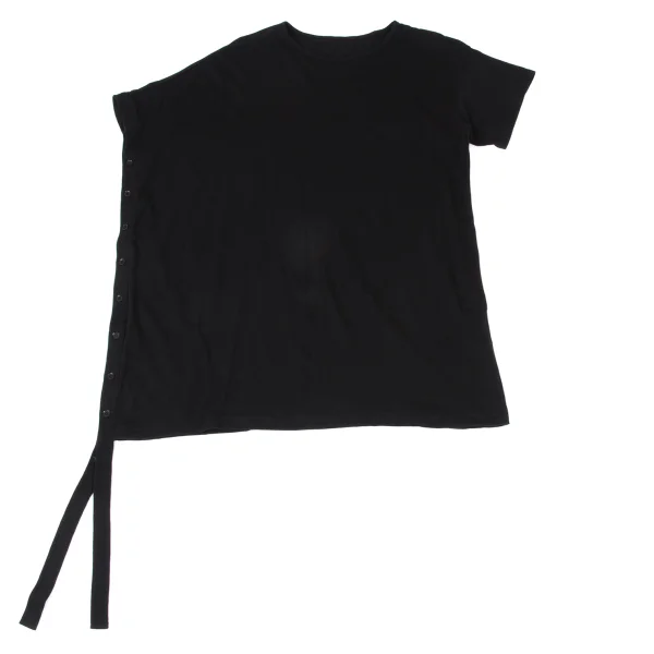 Yohji Yamamoto NOIR Cotton Side Button Asymmetry Design T-shirt K-167923_002