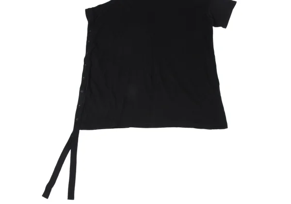 Yohji Yamamoto NOIR Cotton Side Button Asymmetry Design T-shirt K-167923_005