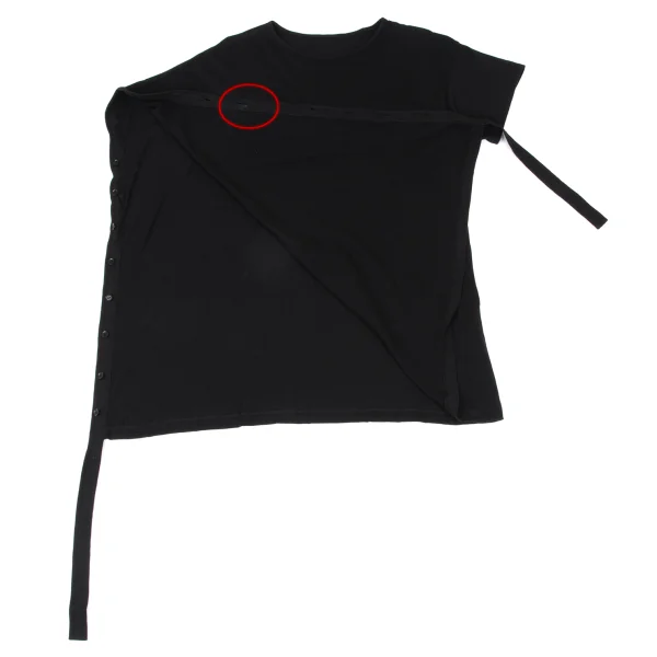 Yohji Yamamoto NOIR Cotton Side Button Asymmetry Design T-shirt K-167923_008