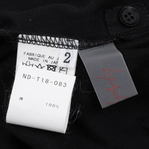 Yohji Yamamoto NOIR Cotton Side Button Asymmetry Design T-shirt K-167923_013