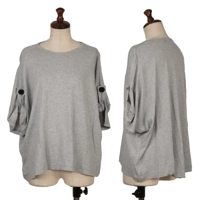 Yohji Yamamoto NOIR Cotton Rayon Roll Up Sleeves T Shirt