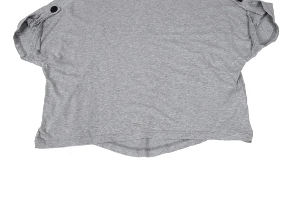 Yohji Yamamoto NOIR Cotton Rayon Roll Up Sleeves T Shirt K-167926_007