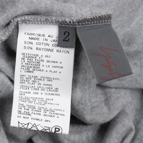 Yohji Yamamoto NOIR Cotton Rayon Roll Up Sleeves T Shirt K-167926_012