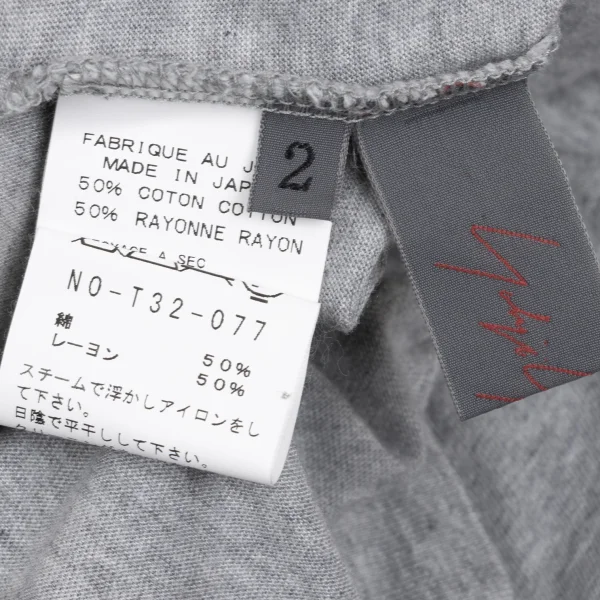 Yohji Yamamoto NOIR Cotton Rayon Roll Up Sleeves T Shirt K-167926_013