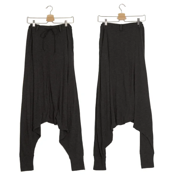 Yohji Yamamoto Acrylic Dropped Crotch Pants Charcoal 1 K-167929_001