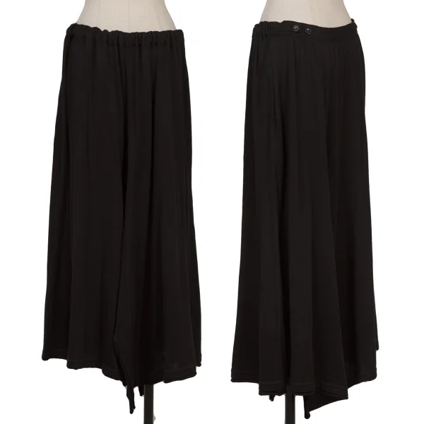 Yohji Yamamoto NOIR Cotton Knit Wide Pants Black 1 K-167930_001