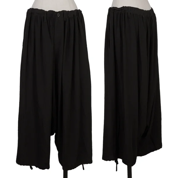 Yohji Yamamoto NOIR Hem Button Design Dropped Crotch Pants Black 2 K-167932_001