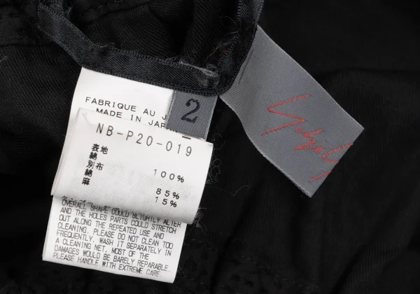 Yohji Yamamoto NOIR Cotton Punching Design Wide Pants K-167933_011