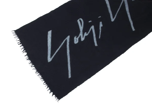 Yohji Yamamoto NOIR Logo Printed Wool Scarf K-167934_002